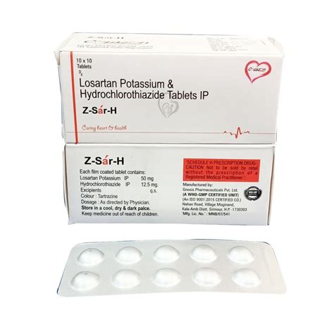 Z Sar H Losartan Potassium And Hydrochlorothiazide Tablets Ip