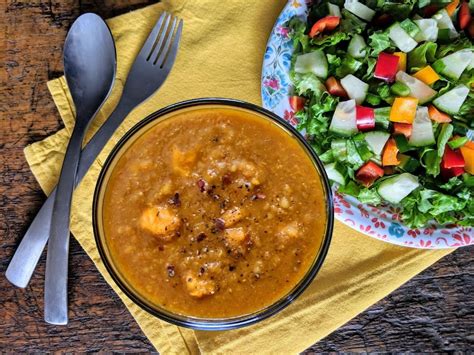 Berbere Spiced Split Pea Soup And Side Salad Plant Fueled Life