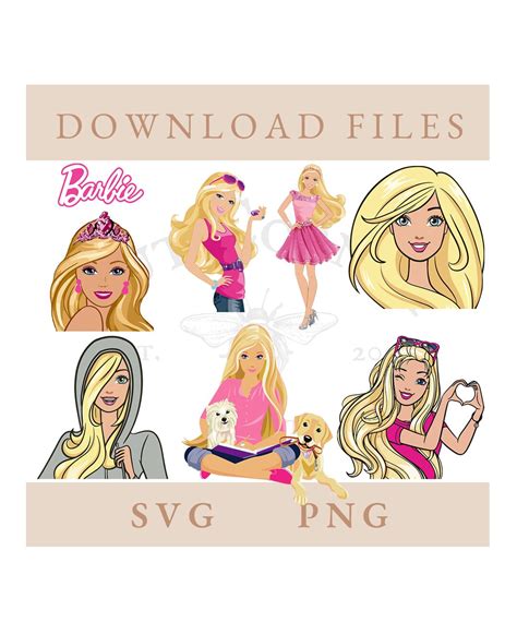 Barbi Inspired Character Bundle Barbi Inspired Svg Png Files Digital