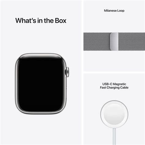 Apple Watch Series 7 45mm GPS eSIM sølvfarget stål sølvfarget Milanese