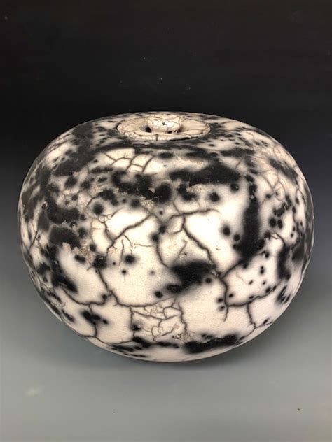 Black White Naked Raku By Jeffrey Perkins Art One Gallery Inc