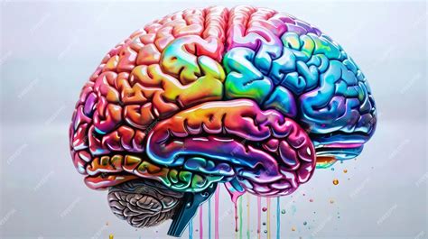 Premium Photo | Rainbow Colored Brain Drawing