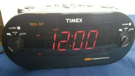 Timex Xbbu Redi Set Dual Alarm Clock Radio Amfm Large Digital Display T715 Ebay