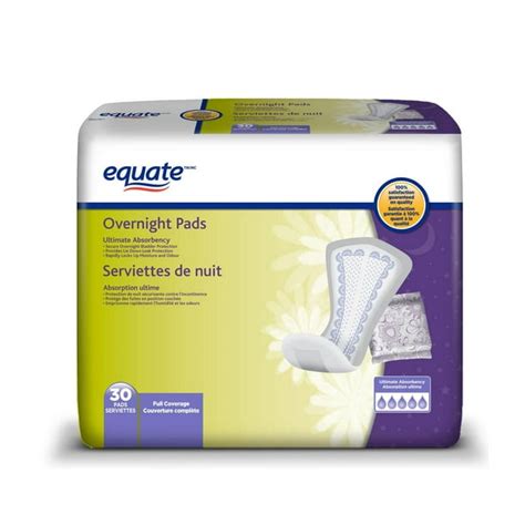 Equate Full Coverage Overnight Pads 30 Pads Walmartca