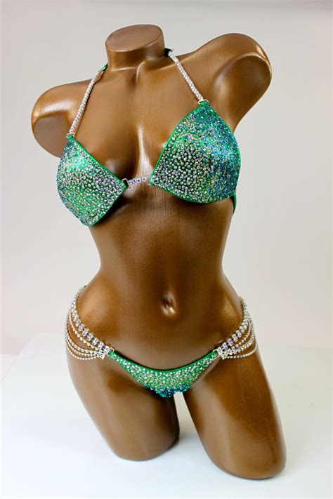 Npc Ifbb Competition Bikini Emerald Ab Bikini Suit Custom Etsy