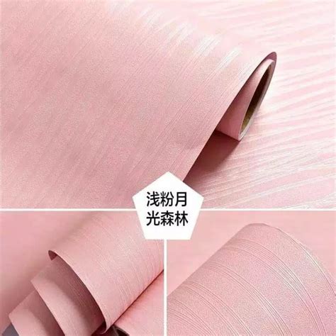 Jual Wallpaper Sticker Dinding Pink Motif Garis Salur Elegan Modern