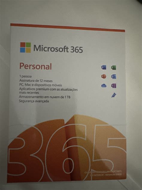 Microsoft Office 365 Personal Licença Anual Para 1 Usuário 1 Tb De Armazenamento One Drive 1 Pc