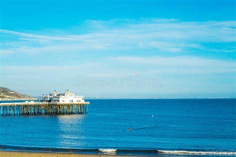 Malibu pier at sunset stock photo. Image of island, america - 84838818