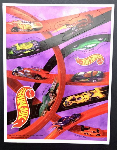 Vintage Hallmark Mattel Hot Wheels Sticker Sheet Ebay