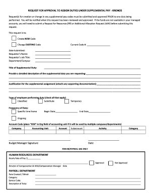 Fillable Online Request For Approval To Assign Duties Under