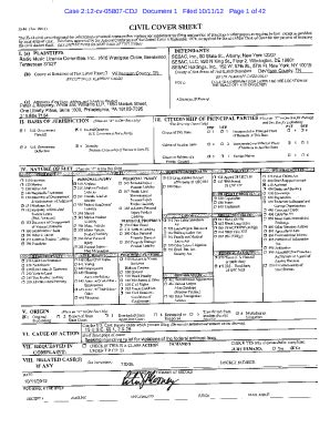 Fillable Online Civil Cover Sheet Fill Out Sign Online Fax Email