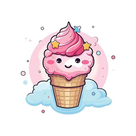 Premium Vector A Cute Ice Cream Vector Outline White Background