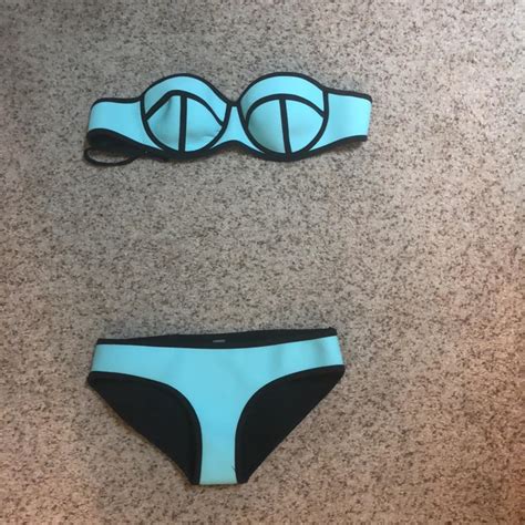 Blue And Black Bikini With Removable Straps Bikini Depop