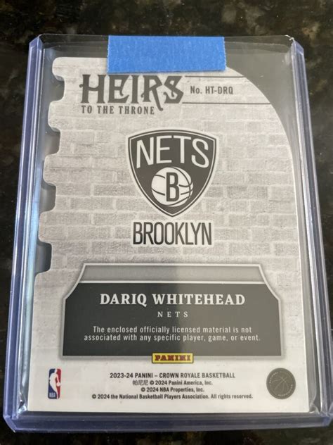 2023 24 Crown Royale DARIQ WHITEHEAD Rookie Heir To The Throne RC Nets