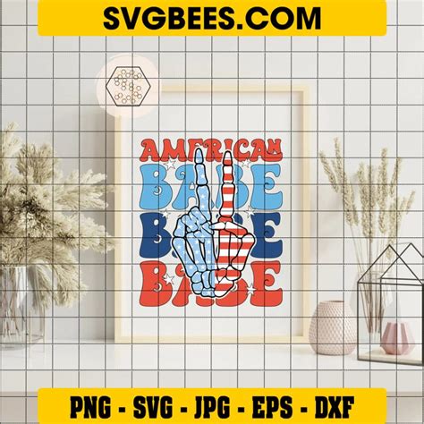 American Babe Svg Png Th Of July Skeleton Rock Svg Patriotic July