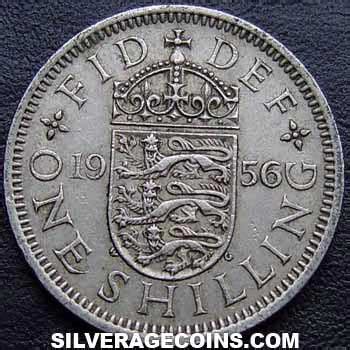 Elizabeth Ii British Shilling England Silver Age Coins