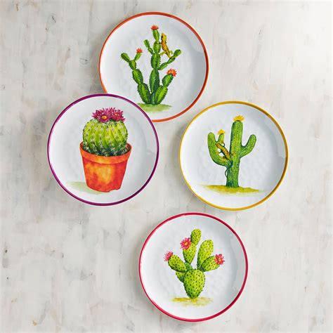 Desert Cactus Melamine Salad Plate Set Of Four Pier Imports