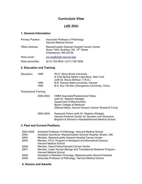 Pdf Curriculum Vitae Lee Zou Cas Curriculum Vitae Lee Zou