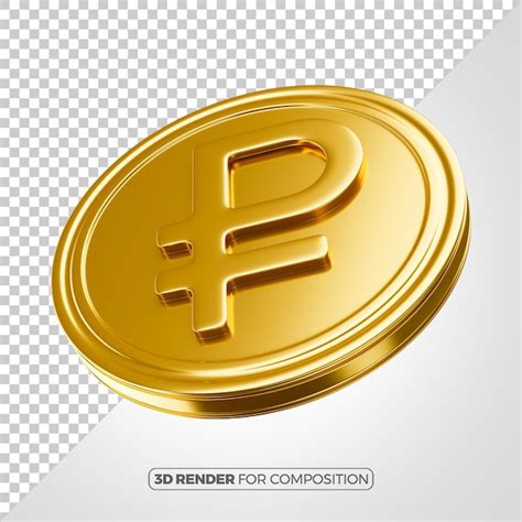 Premium Psd Golden Ruble Coin D Rendering