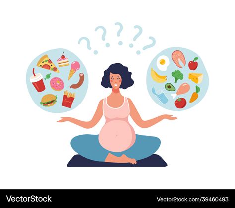 Healthy Nutrition Of A Pregnant Woman Royalty Free Vector