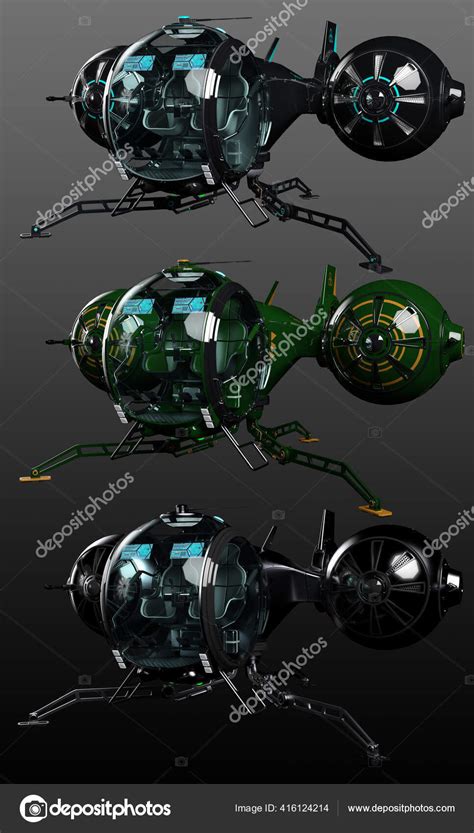 Sci Hovercraft Plane Helicopter Scifi — Stock Photo © Ravven #416124214