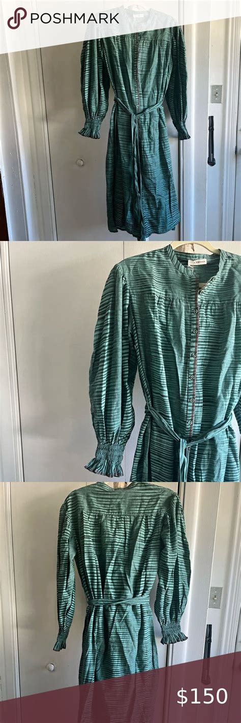 Ulla Johnson Fiona Ruffle Midi Nwt Dress Green Green Dress Ulla