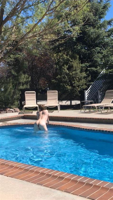 Butt Naked In The Pool Scrolller