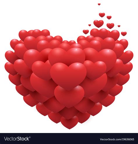 Red hearts on heart shape symbol of love Vector Image