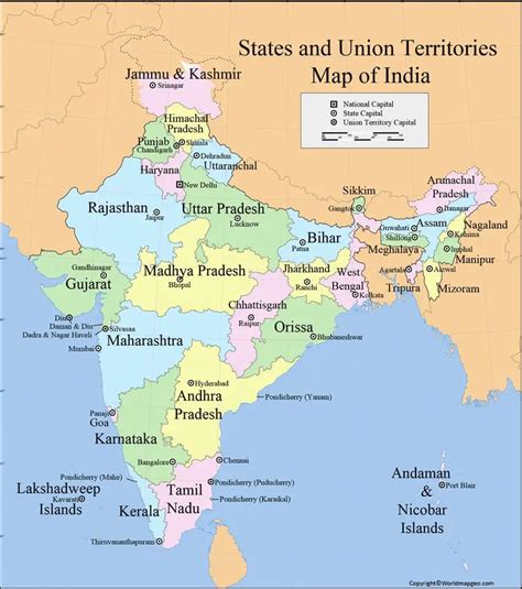 india political map detailed political map  india