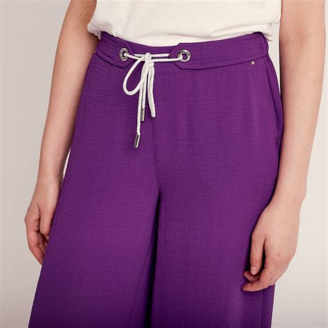 Pantalon Large Fluide Violet Fonc Femme Vibs