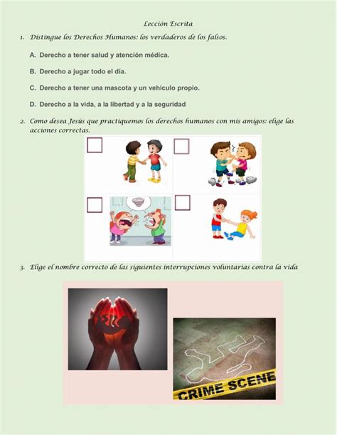 La Dignidad De La Persona Y Los Dd Hh Worksheet