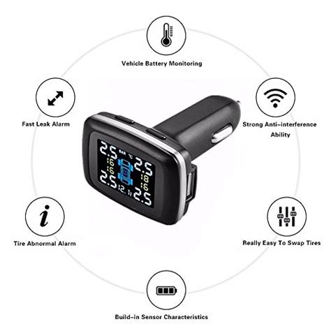 Kunfine Smart Auto Tpms Sistema Di Monitoraggio Della Pressione Dei Pneumatici Digitale Con