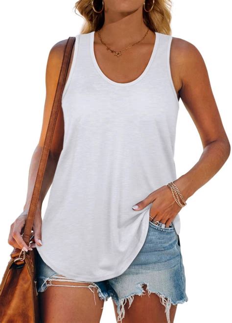 Womens Tank Tops Racerback Loose Shirts For Women Summer Loose Fit