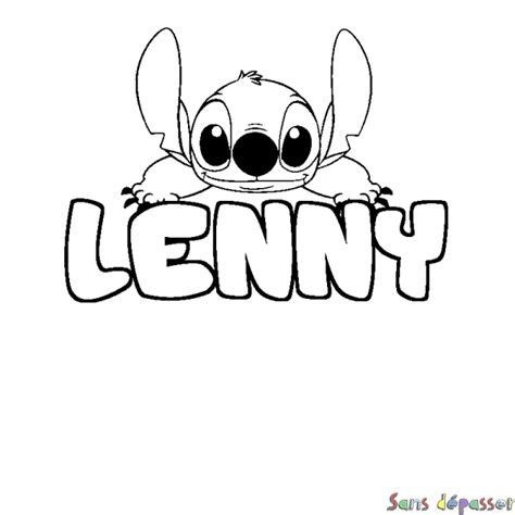 Coloriage Pr Nom Lenny D Cor Stitch Sans D Passer