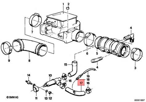 Genuine Bmw E23 E24 E28 Coupe Volume Air Flow Sensor Hose Oem