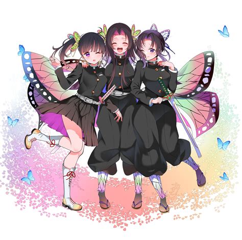 鬼滅の刃 胡蝶三姉妹 Piyopoyoのイラスト Pixiv Anime Demon Anime Sisters