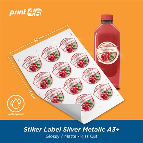 Jual Cetak Stiker Label Metalic Silver Atau Gold A3 Kiss Cut Di Lapak