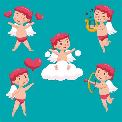 Colecci N De Personajes De Cupido En Dise O Plano Vector Gratis