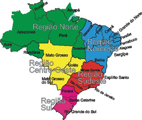 Brasil Mapas do Brasil Divisão regional do IBGE