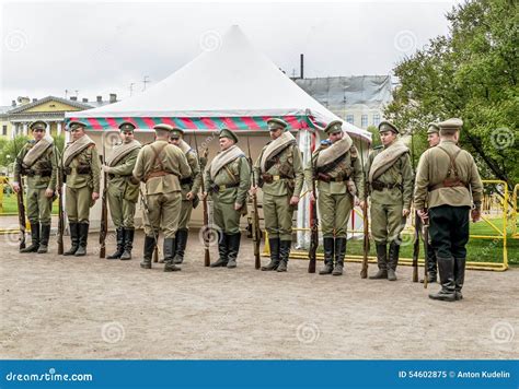 Soldiers Of The Imperial Russian Army In Historical Reconstruction In