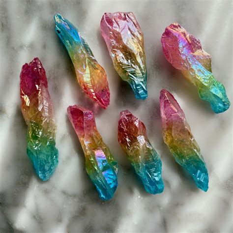 Aqua Aura Rainbow Aqua Aura Quartz Minera Emporium Crystal