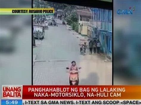 Panghahablot Ng Bag Ng Lalaking Naka Motorsiklo Sa Batangas Na Hulicam