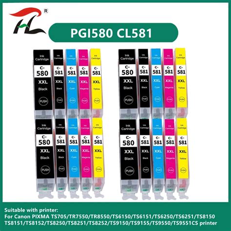 580XXL 581XXL Inkt Cartridge Vervanging Voor Canon PGI 580XXL CLI