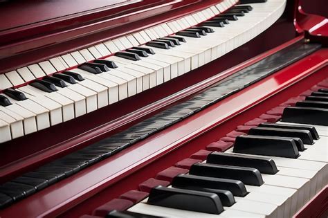 Premium Photo Close Up Of Piano Keys With Red Trim