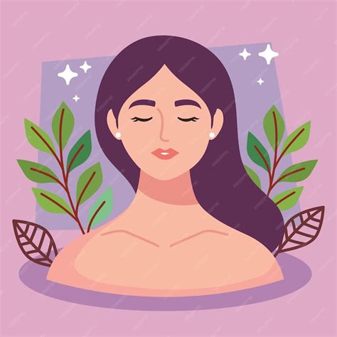 Premium Vector Cute Woman With Eyes Closed