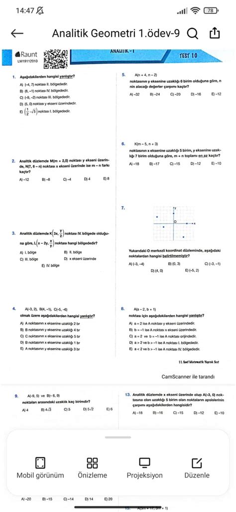 Matematik Analitik Geometri Sorumatik