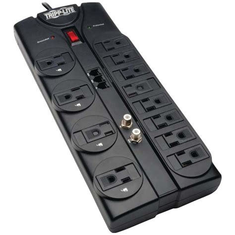 Tripp Lite 12 Outlet Surge Protector Tlp1208teltv The Home Depot