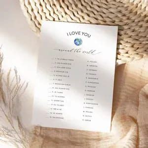 I Love You Around The World Bridal Shower Game Template Etsy Bridal