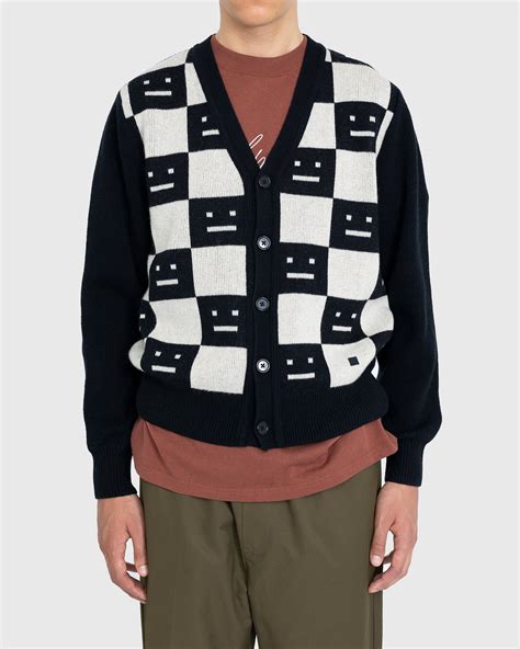 Acne Studios Knit Wool Cardigan Black Oatmeal Melange Highsnobiety Shop