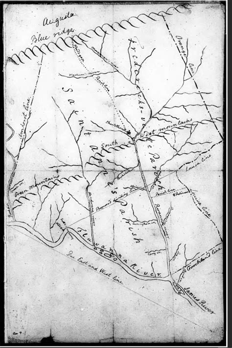 1777 Map of Albemarle County, VA with Augusta, Amherst, Orange and Louisa Borders - Tennessee Pryors